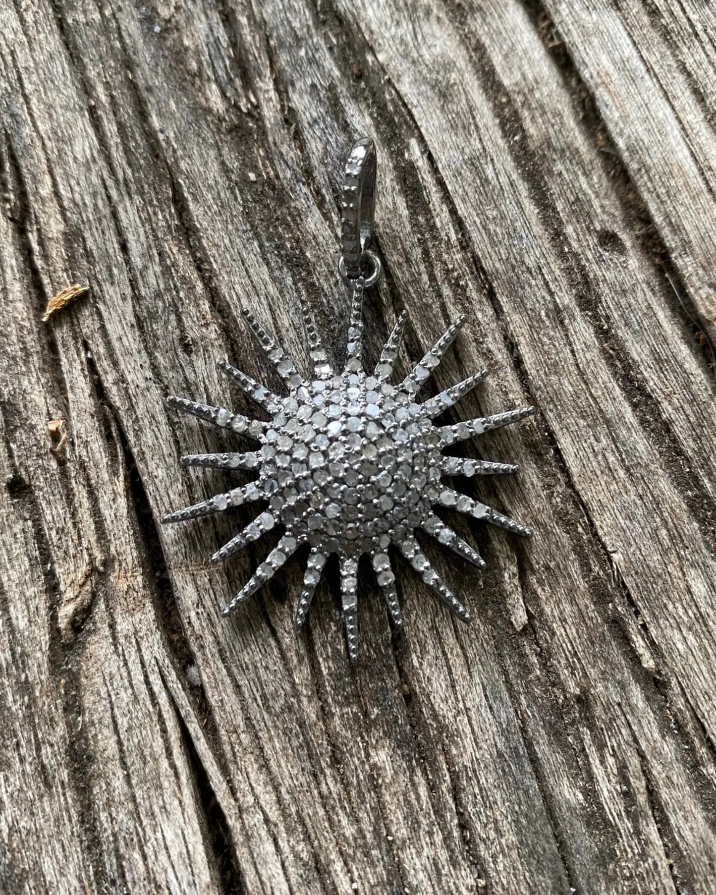 Pave Diamond Sunburst Pendant by Ilissa Michele Jewelry