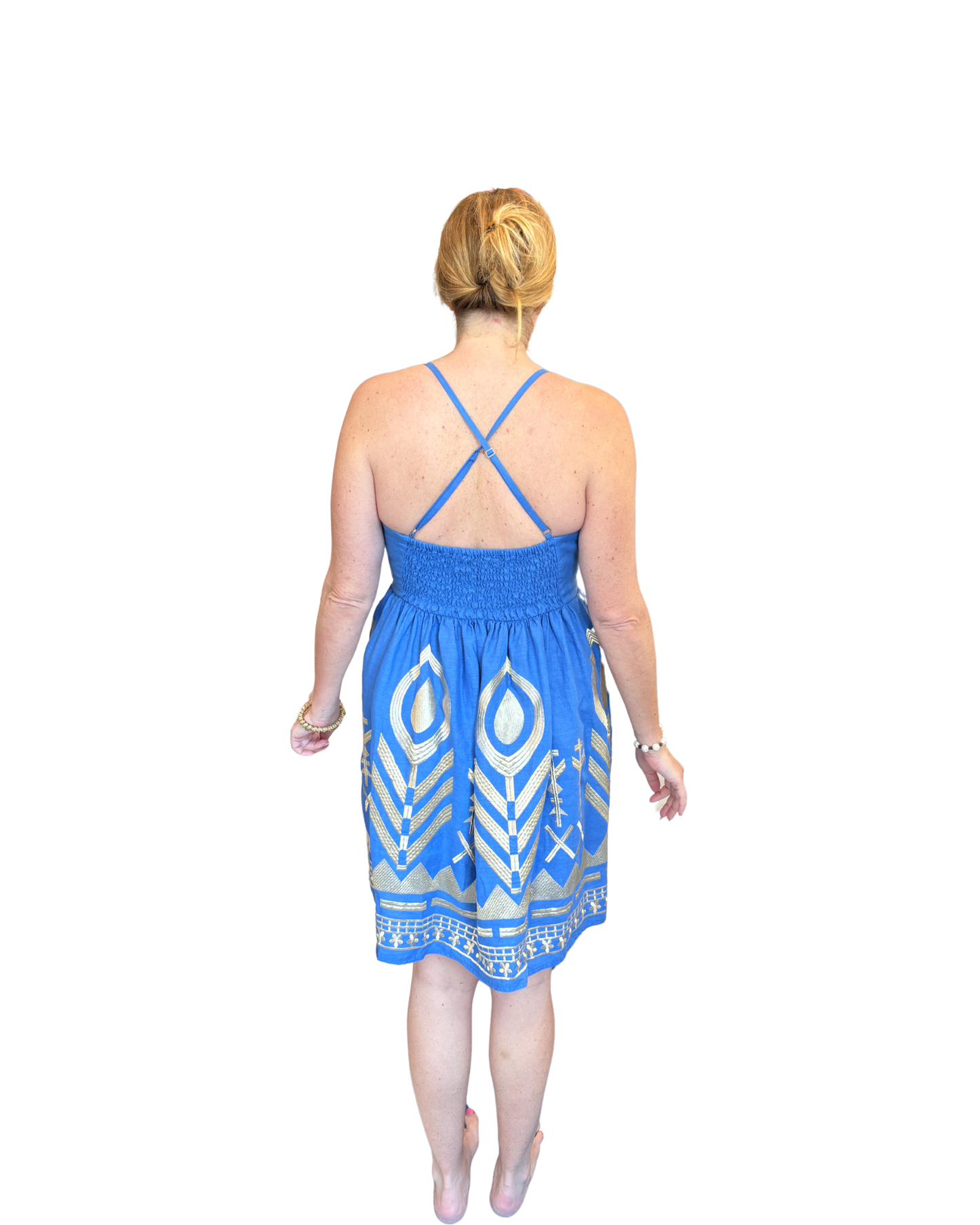 Mini Feather Dress by Kori / Blue Raf & Gold
