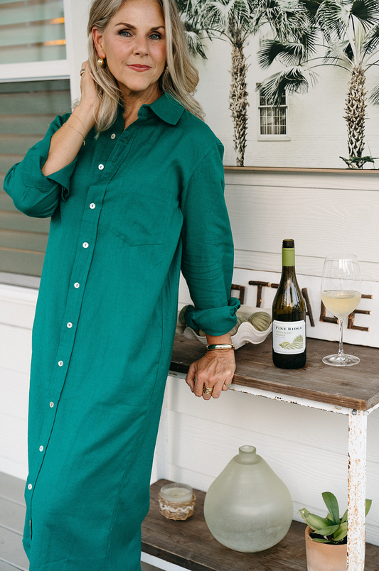 Market Shirt Dress- Palm