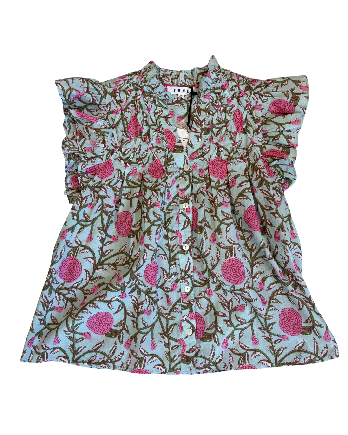 Floral Flutter Button Up by THML