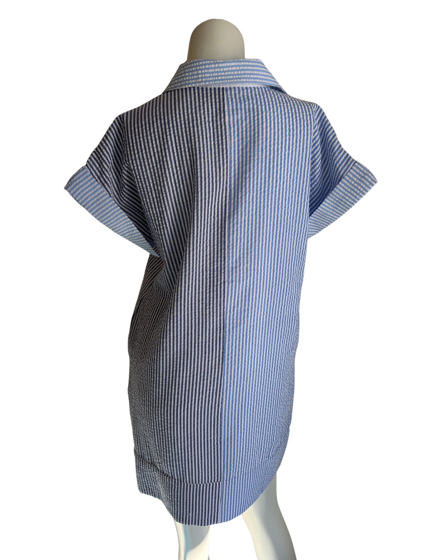 Blue Seersucker Dress by THML