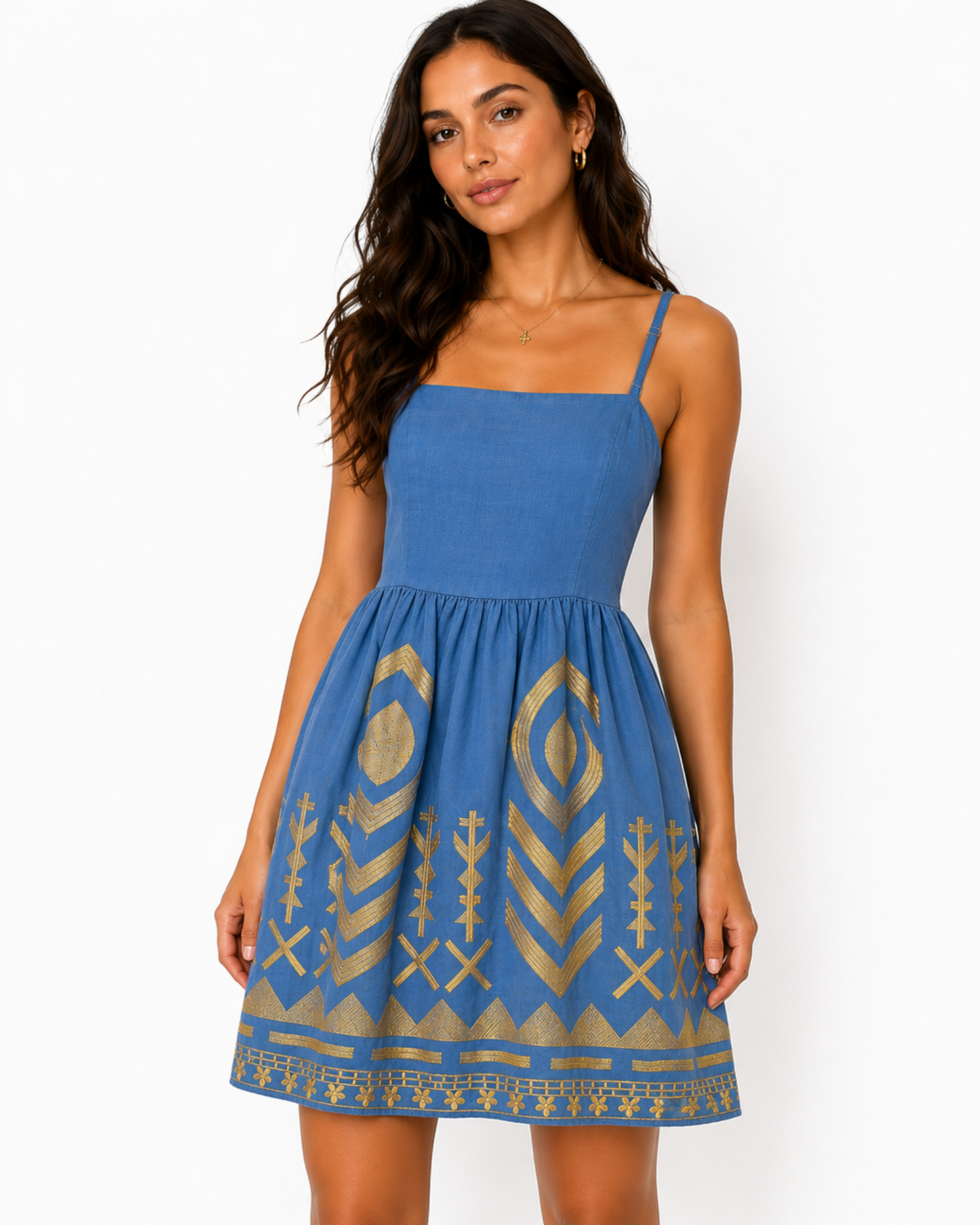 Mini Feather Dress by Kori / Blue Raf & Gold