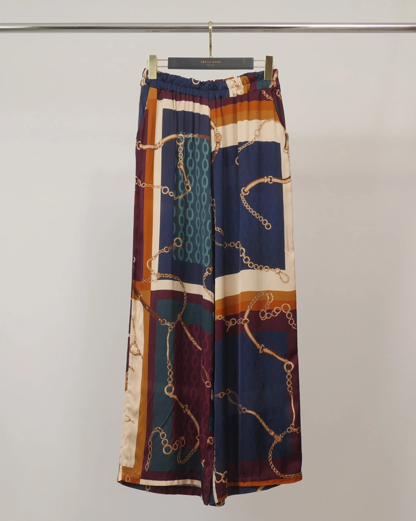 Satin Trousers / Chain Motif