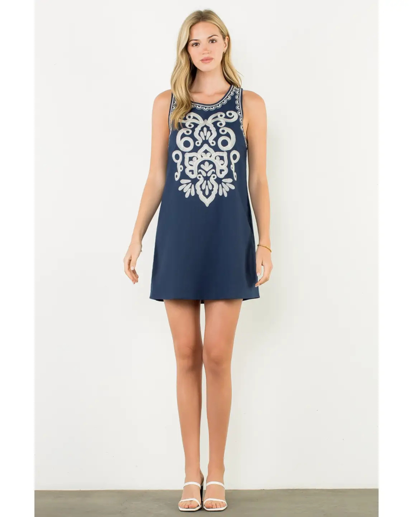 Embroidered Tank Dress by THML