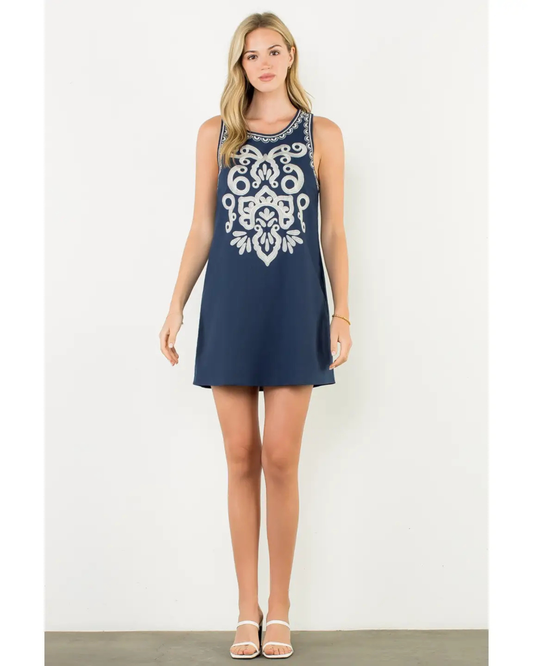 Embroidered Tank Dress by THML