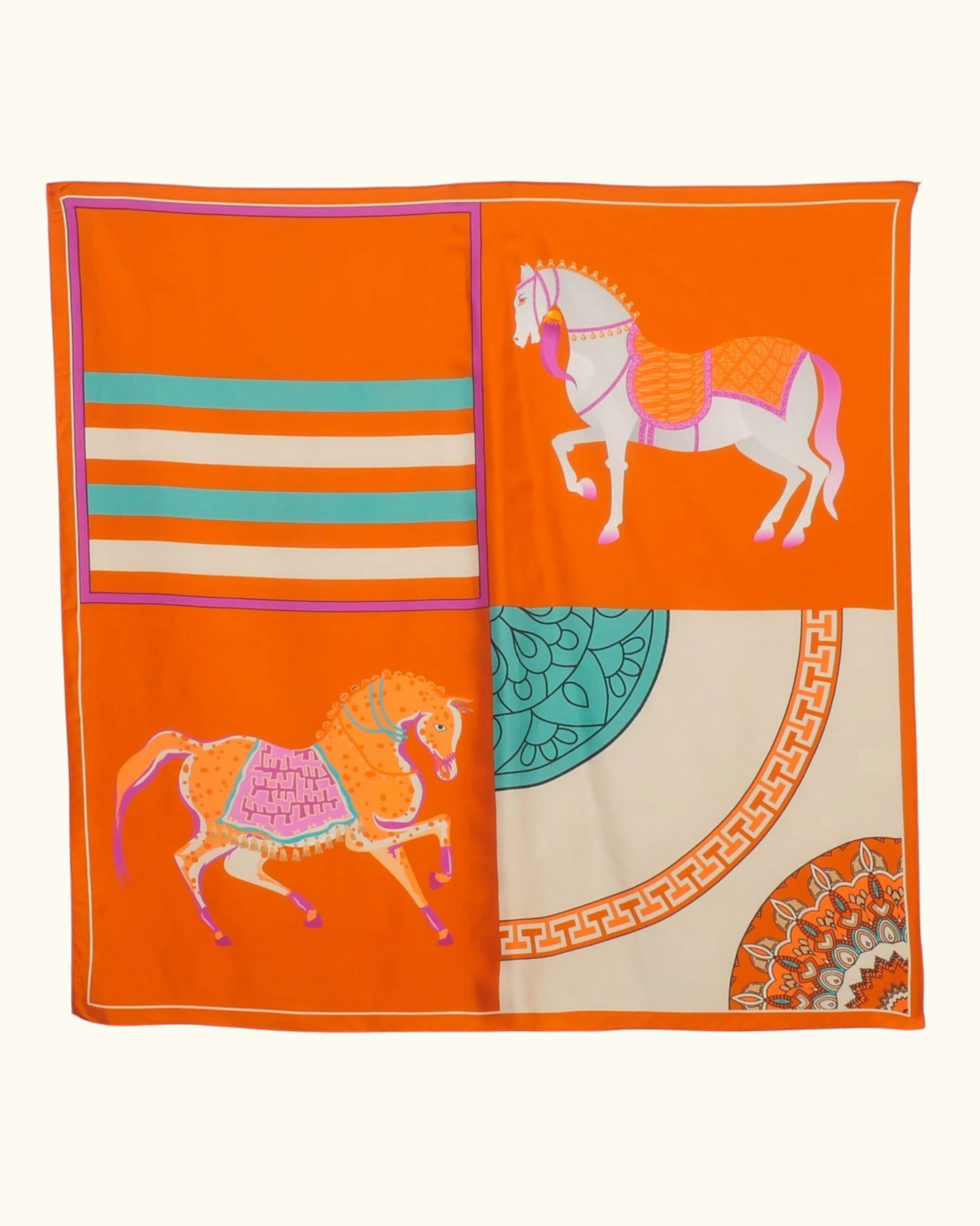 Horse Print Scarf / Orange