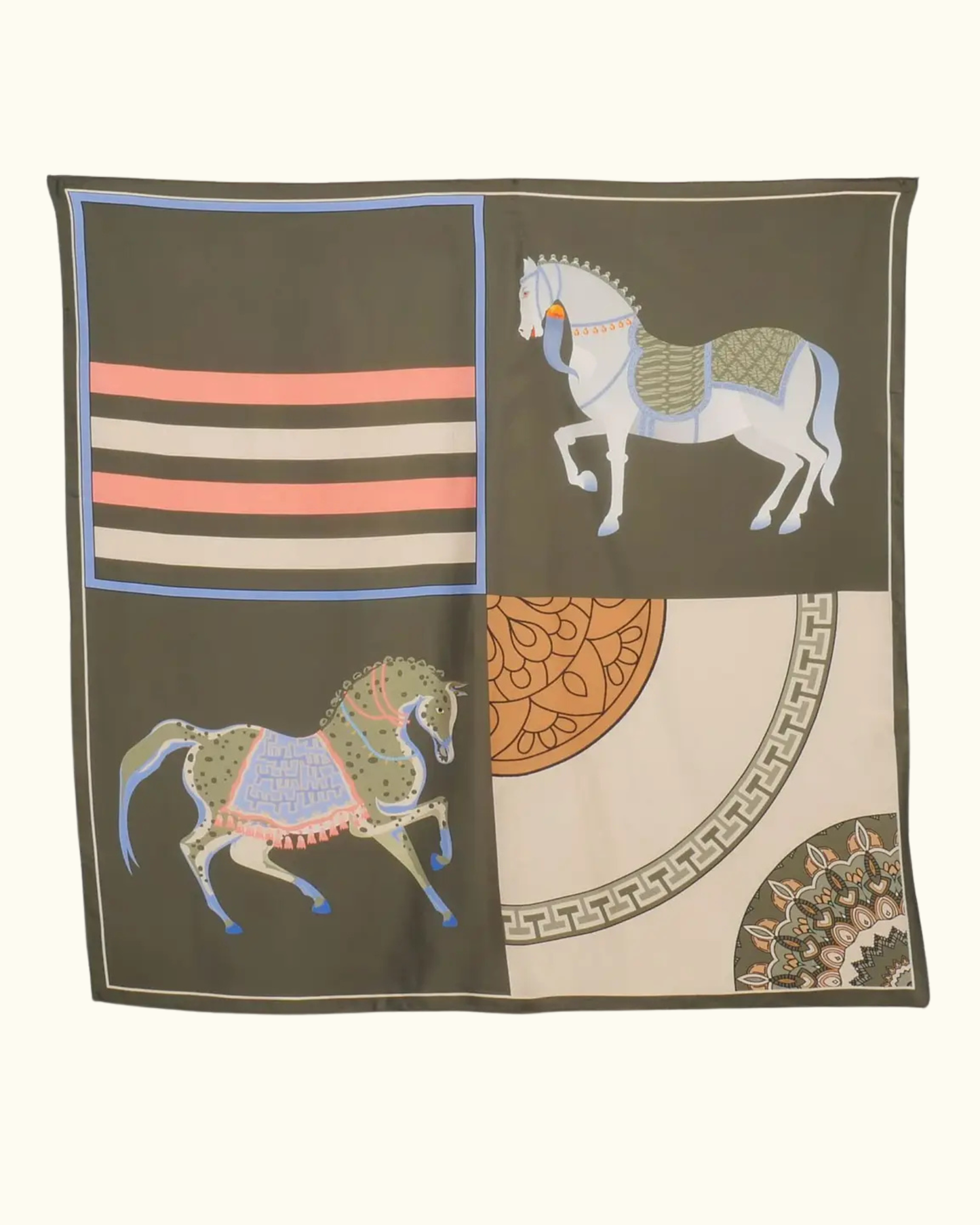 Horse Print Scarf / Olive