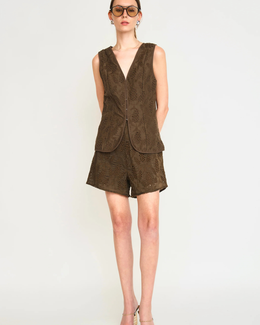 Chatham Top by Mirth / Chocolate Hyacinth Eyelet