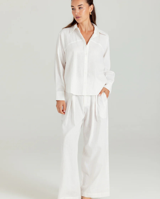 Solid Linen Adora Shirt by Sundays / Whisper White