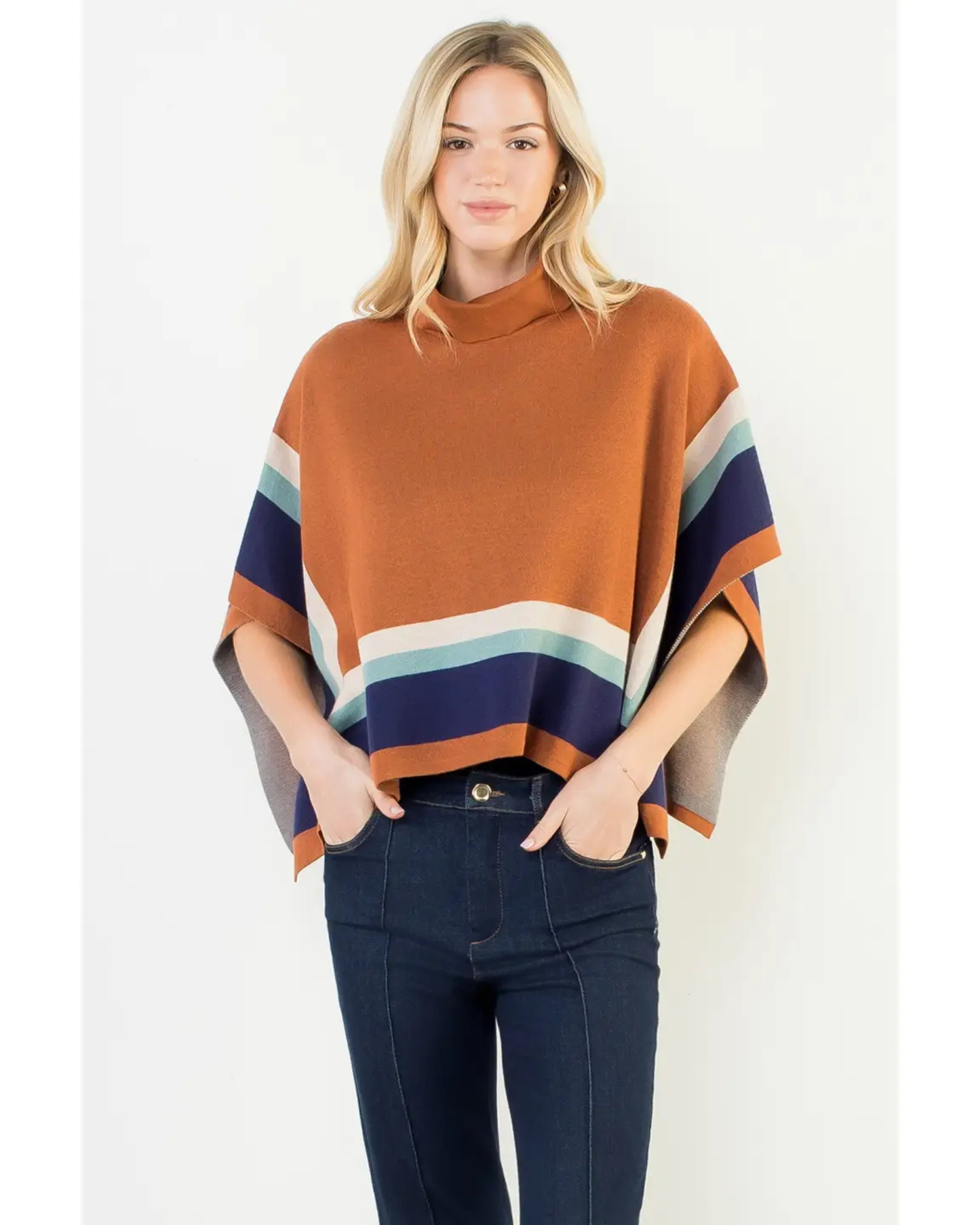 Colorblock Poncho by THML