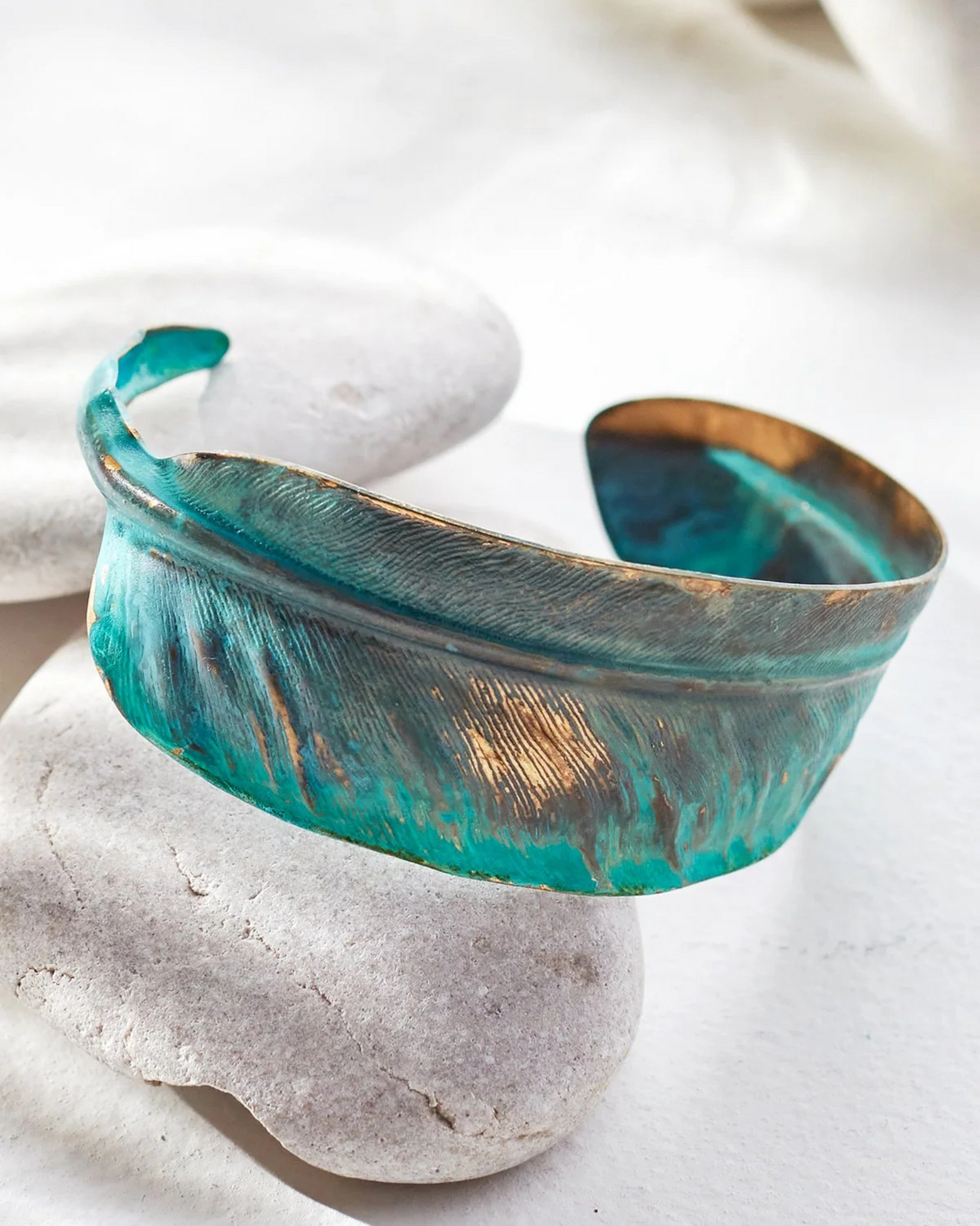 Feather Cuff Bracelet by We Dream In Colour / Patina