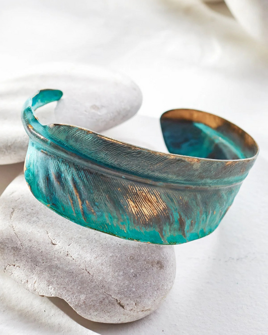 Feather Cuff Bracelet by We Dream In Colour / Patina