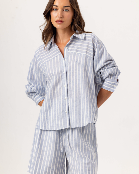 Slate Stripe Adora Shirt by Sundays