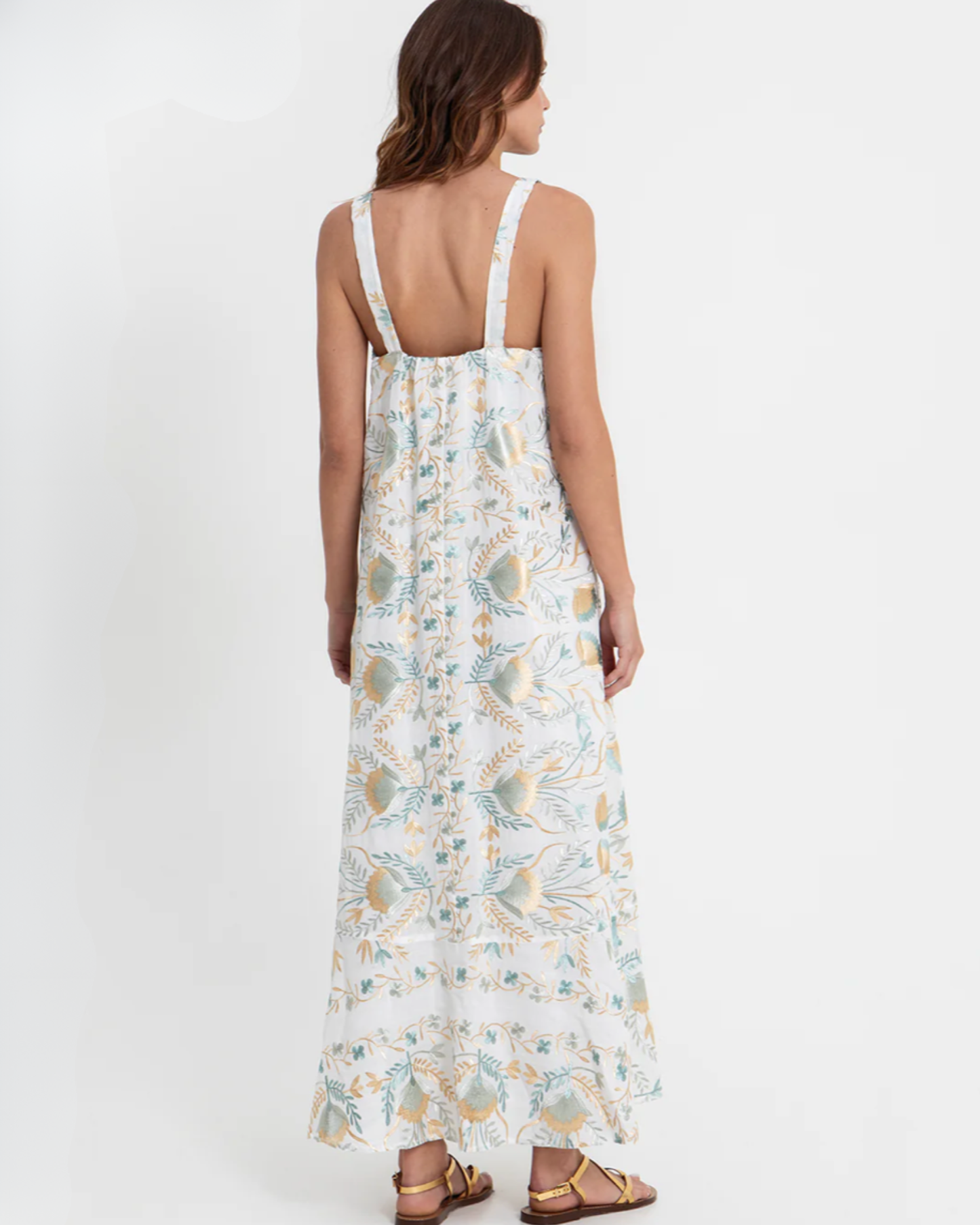 Long Blossom Dress by Kori / White & Grey