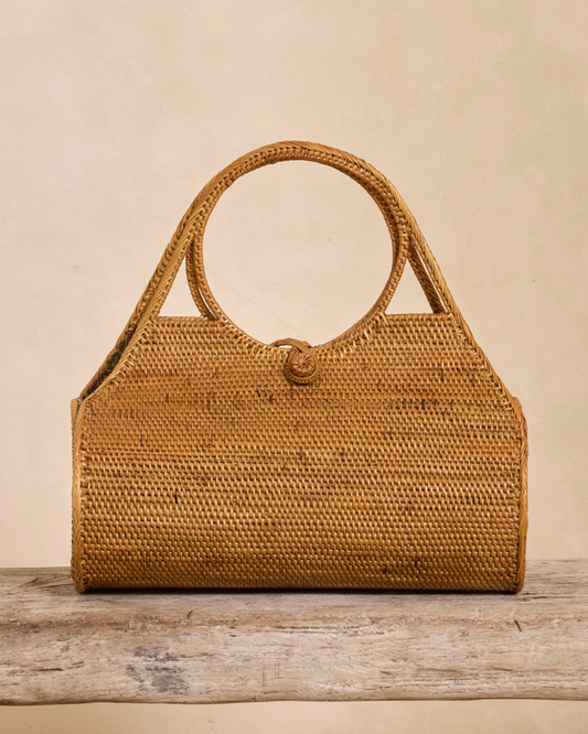 Ata Vine Handwoven Roll Handbag by Winding Road