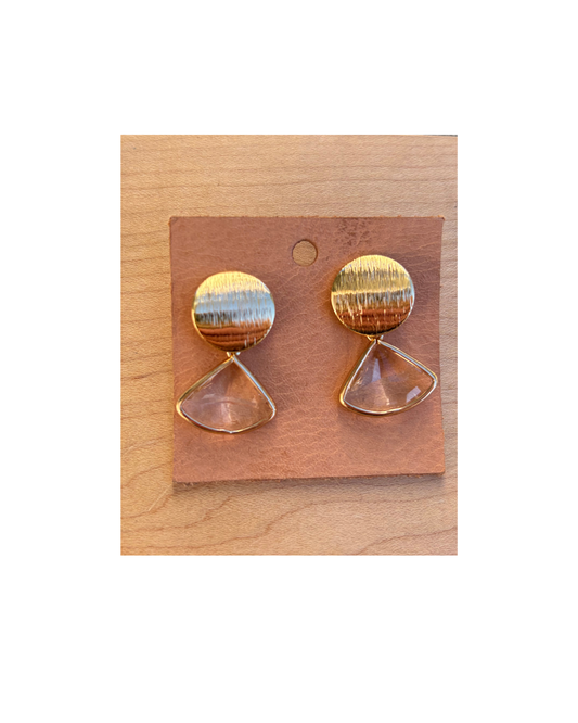 Gold Disk & Fan Earrings by Merry Beth Myrick