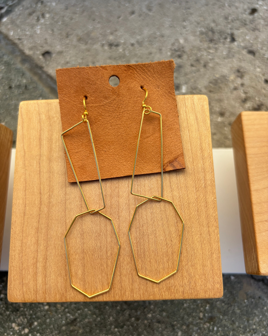 Geometric Gold Earrings by Merry Beth Myrick