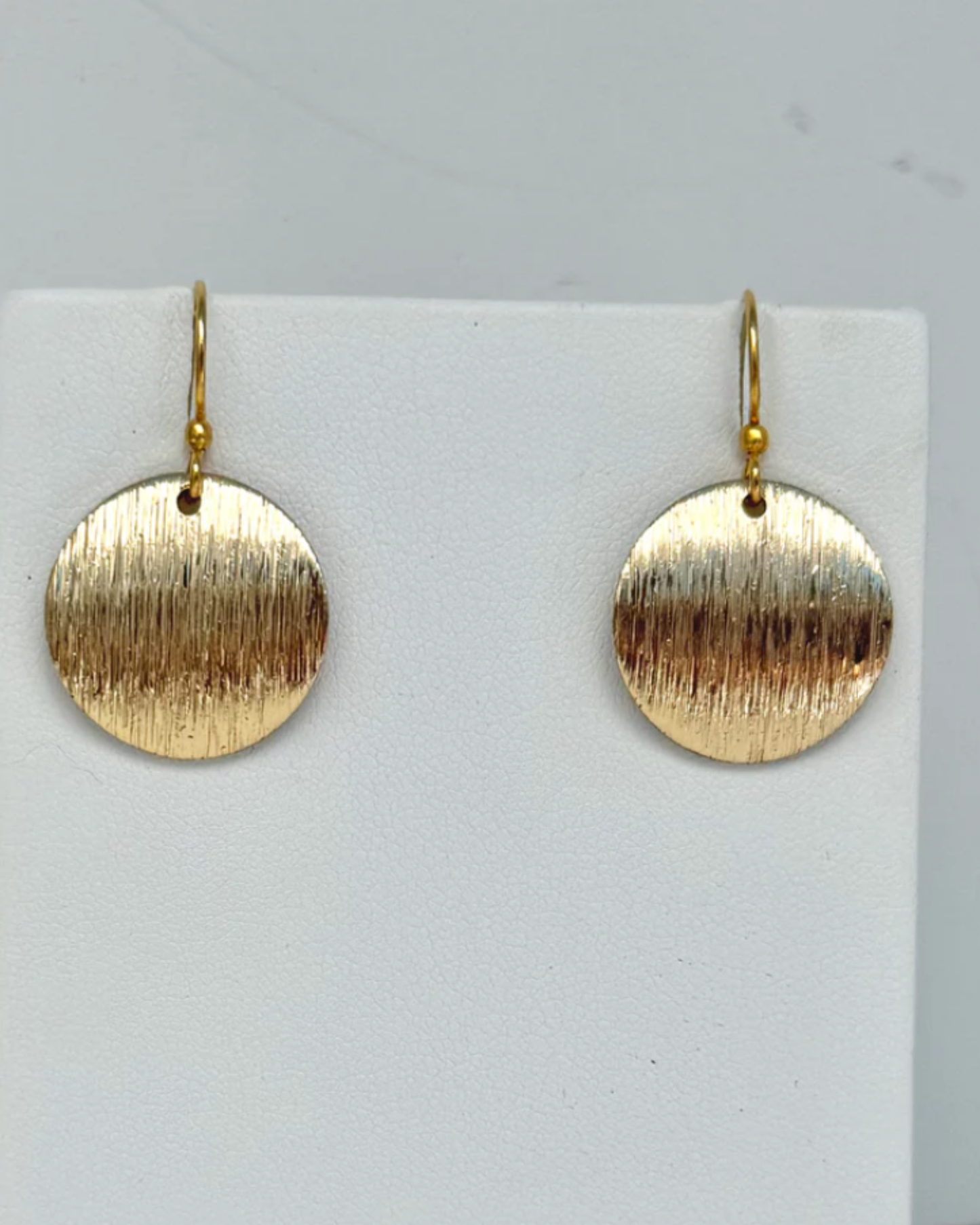 Gold Disk Earrings by Merry Beth Myrick