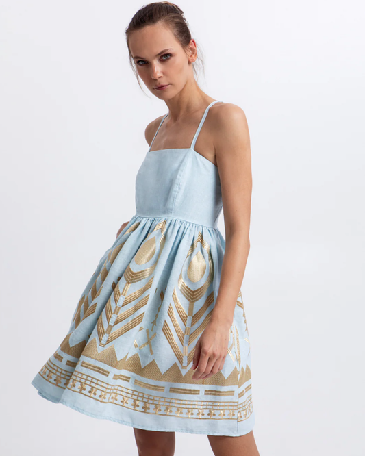 Mini Feather Dress by Kori / Ciel & Gold