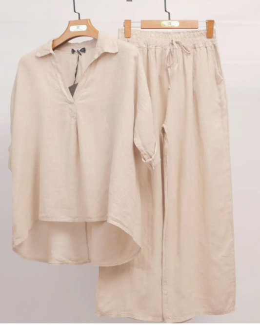 Beige Linen Set