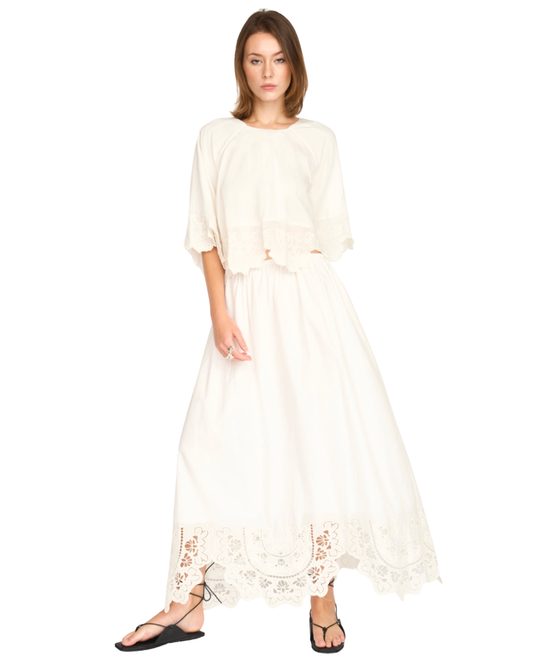 Petra Skirt by Mirth / White Lotus Eyelet