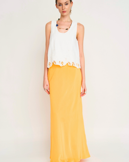 Charleston Tank by Mirth / White Embroidered Deco