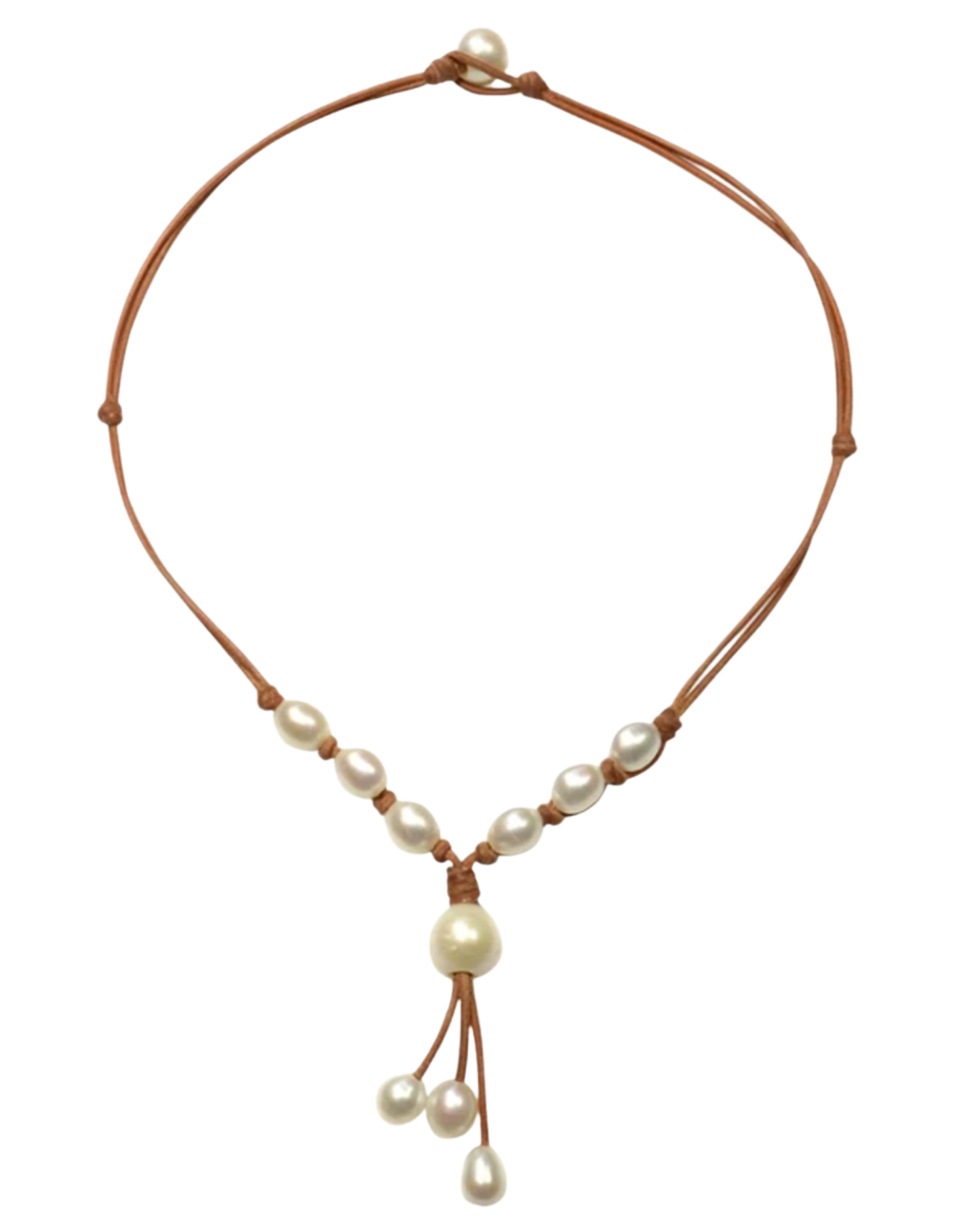 Plie Pearl & Leather Necklace by Wendy