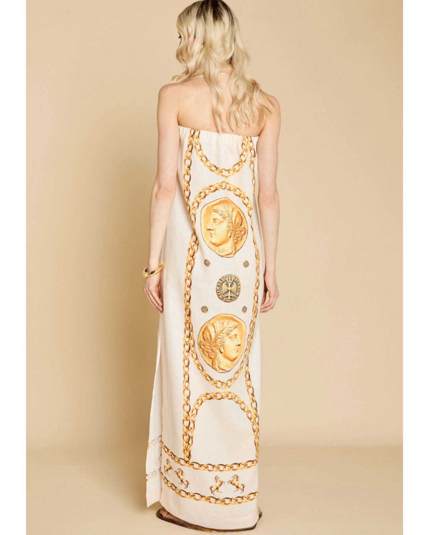 Strapless Linen Dress / Medals