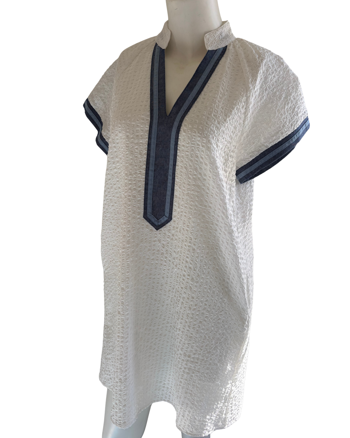 White Textured Dress by THML