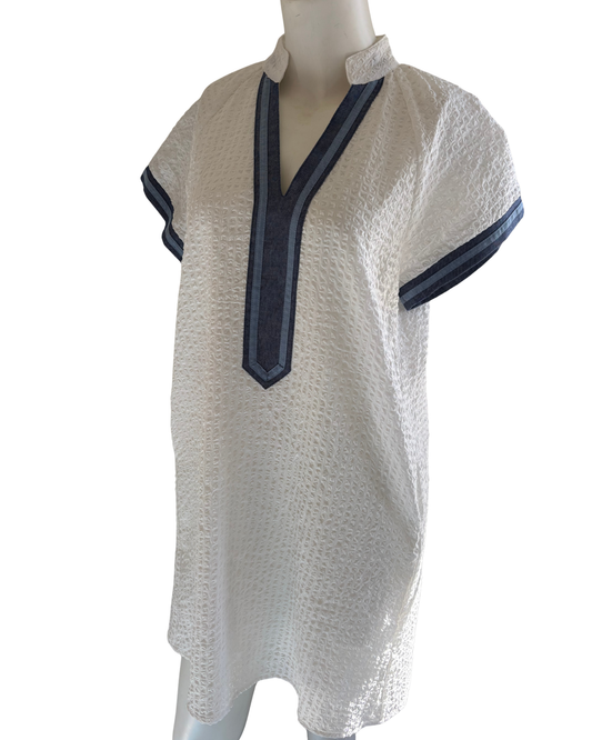 White Textured Dress by THML