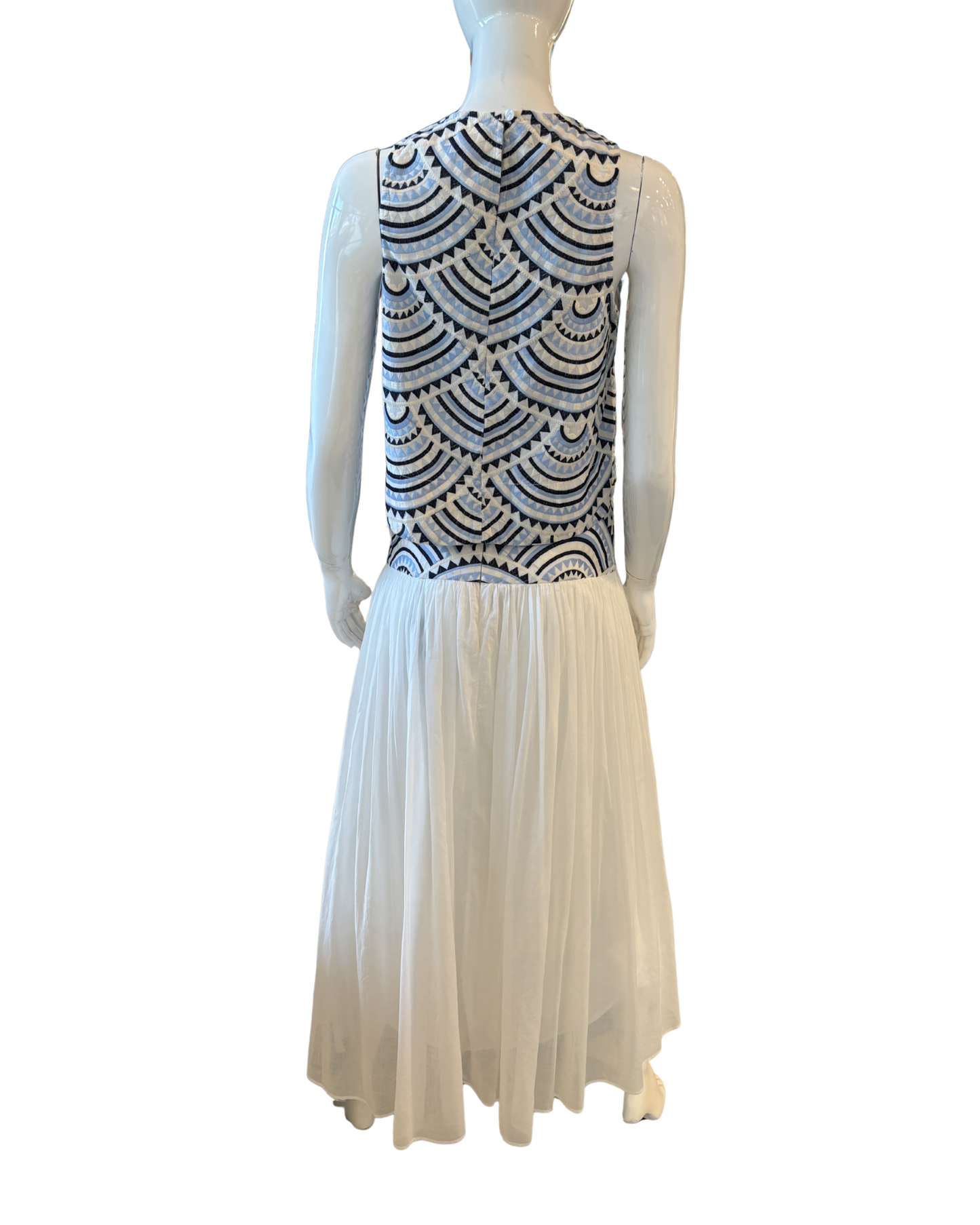 Long Triangle Skirt by Kori / White & Blue Ciel